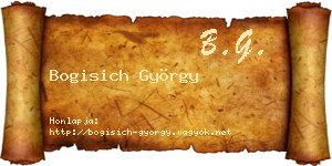 Bogisich György névjegykártya